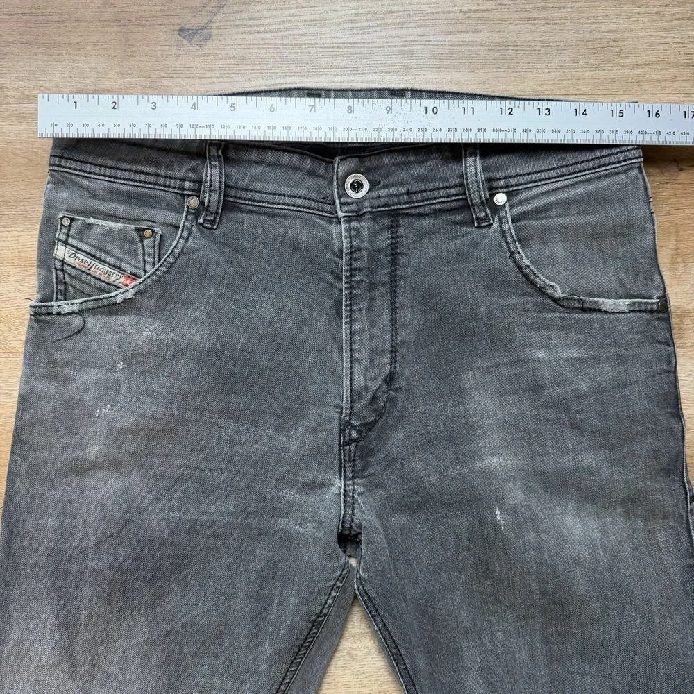 Diesel Krayver‎ Jeans Men 31x32 Gray Slim Carrot Stretch Charcoal Faded 0666Q